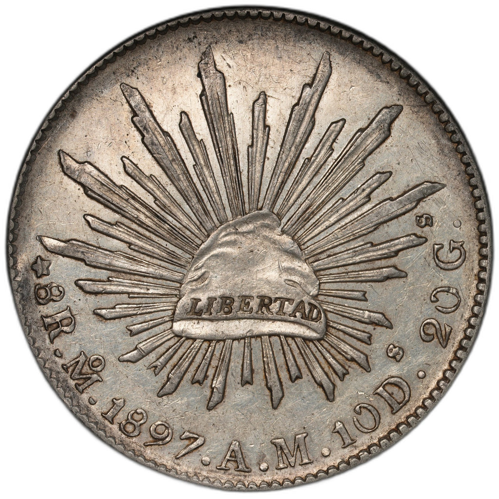 Mexico - 8 Reales - 1897 Mo AM - KM#377.10 - Silver .903 - 0.786 ASW