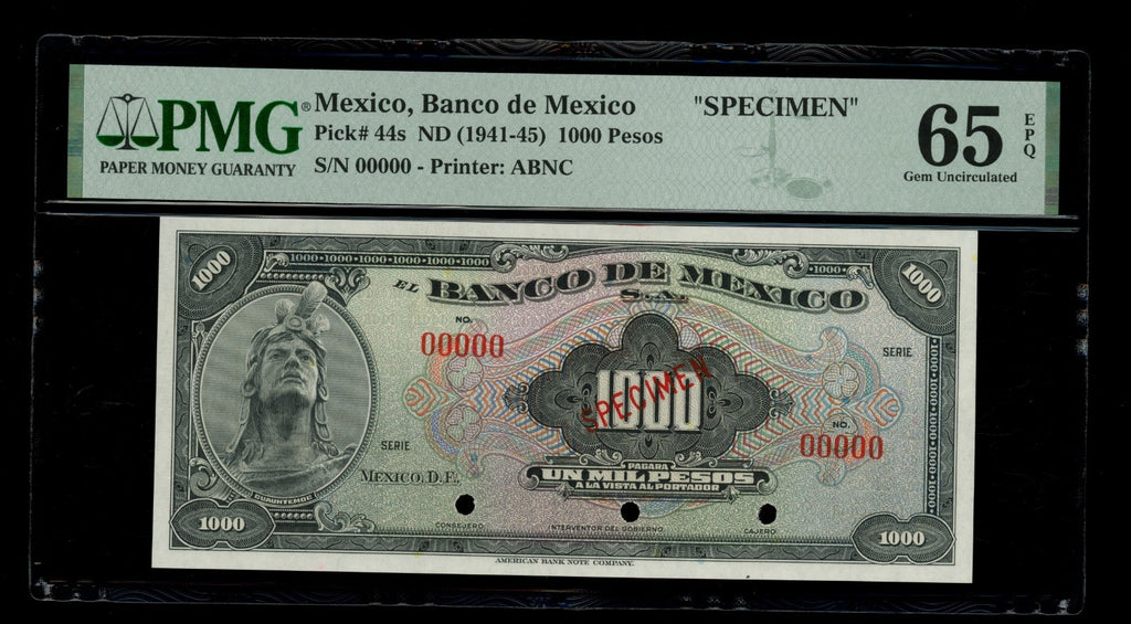 Mexico - 1000 Pesos - SPECIMEN - PMG 65 EPQ Gem UNC
