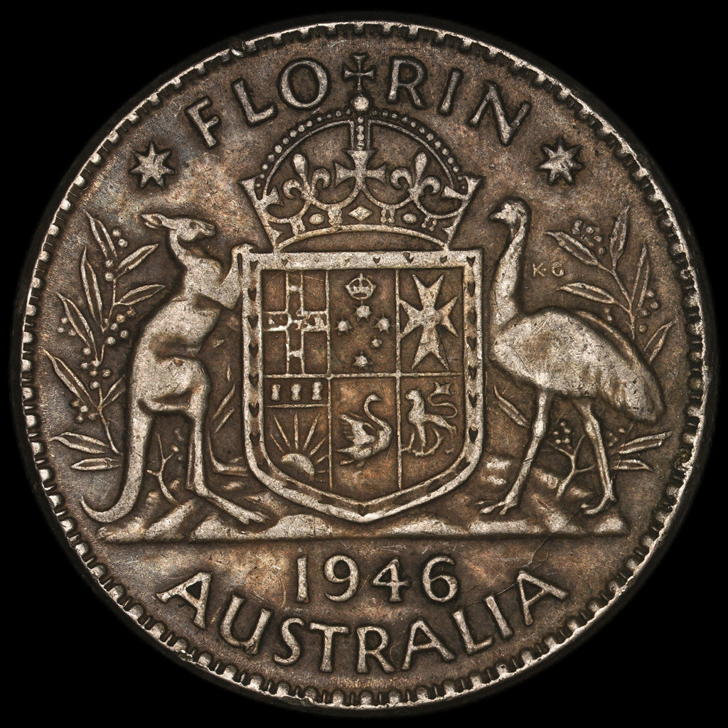 Australia - 1 Florin - 1946 - KM#40a - Silver .500 - 0.182 ASW