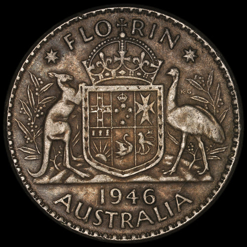 Australia - 1 Florin - 1946 - KM#40a - Silver .500 - 0.182 ASW