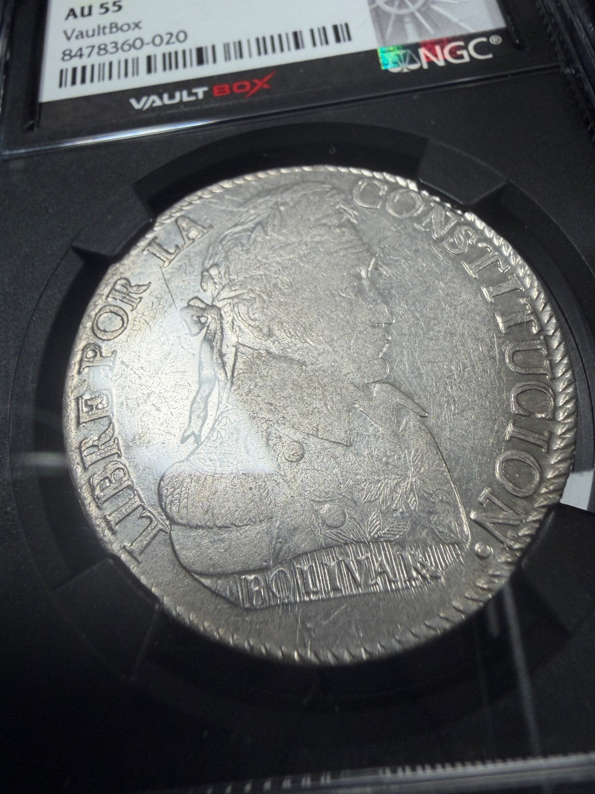 Bolivia - 8 Soles - 1831 PTS JL NGC AU 55