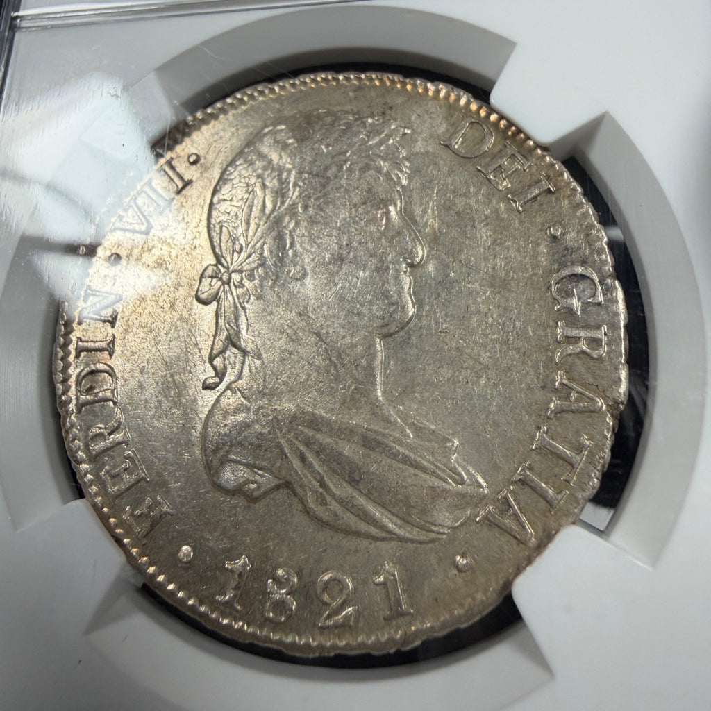 Bolivia - 8 Reales - 1821 PTS PJ - Ferdin VII - NGC AU 58