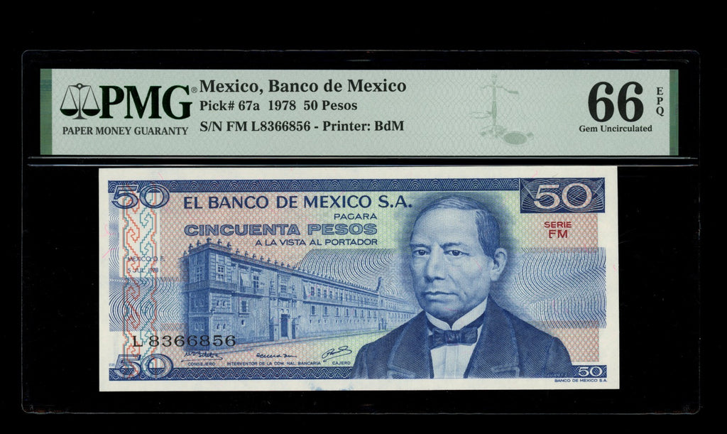 Mexico - 50 Pesos - 1978 - Banco de Mexico - PMG 66 EPQ Gem Uncirculated