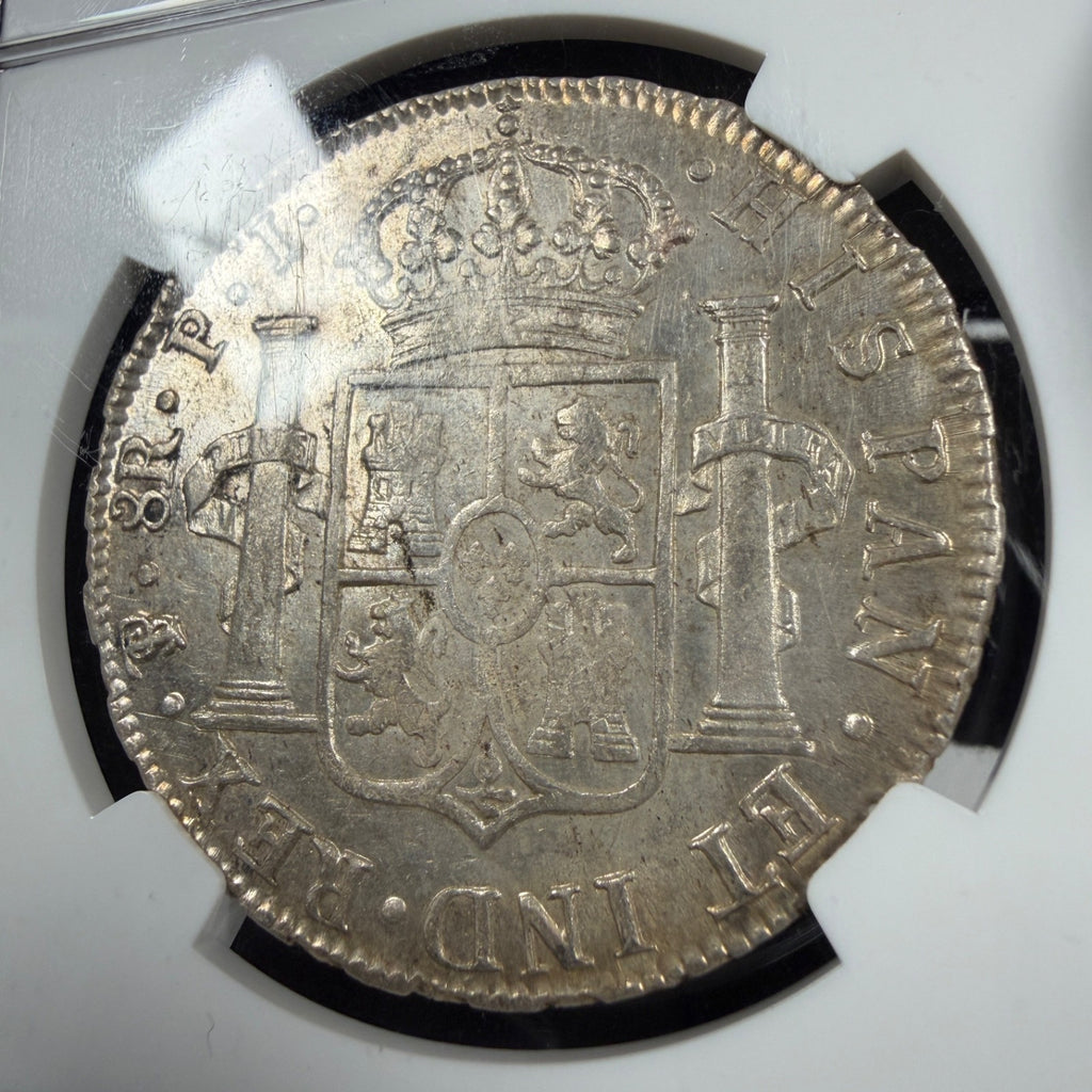 Bolivia - 8 Reales - 1821 PTS PJ - Ferdin VII - NGC AU 58