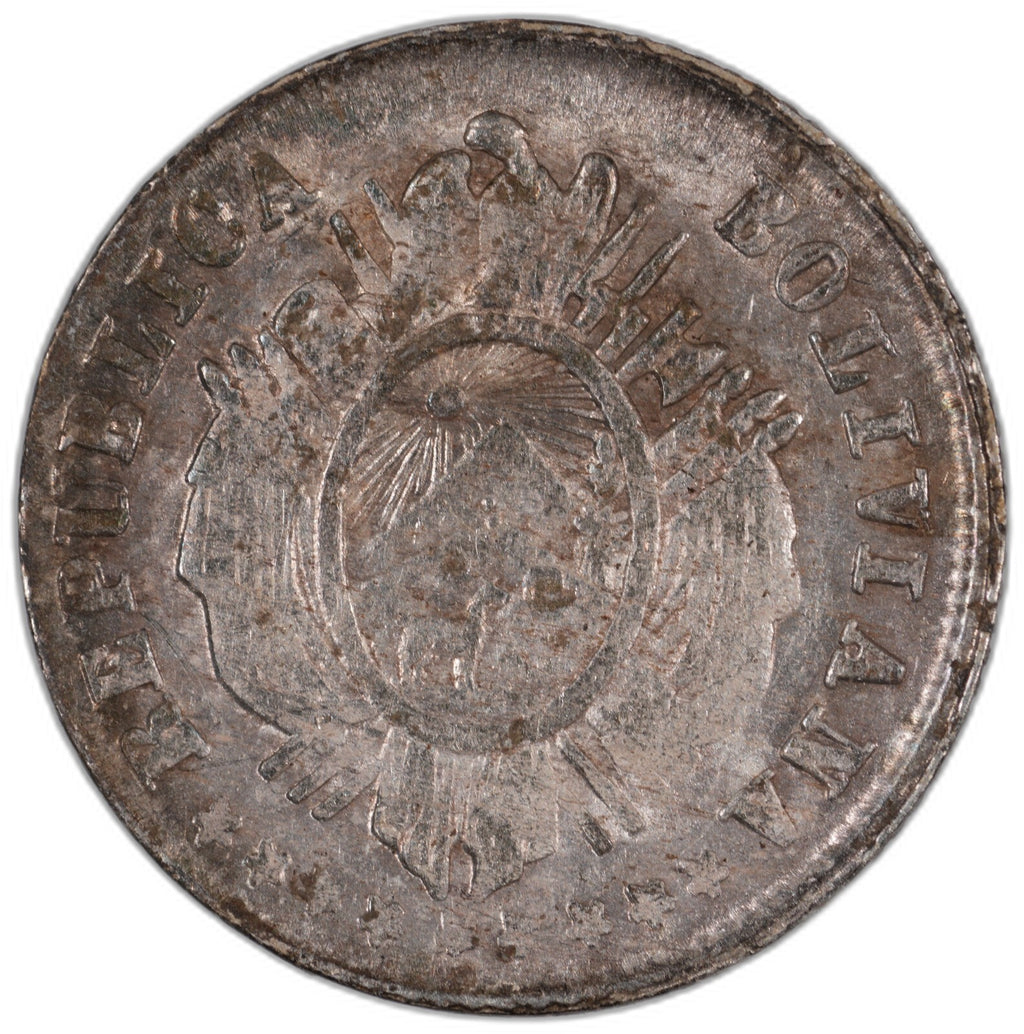 Bolivia - 5 Centavos - 1877 - Silver .900