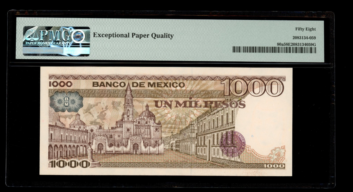 Mexico - 1000 Pesos - 1983 - Banco de Mexico - PMG 58 EPQ Choice About UNC