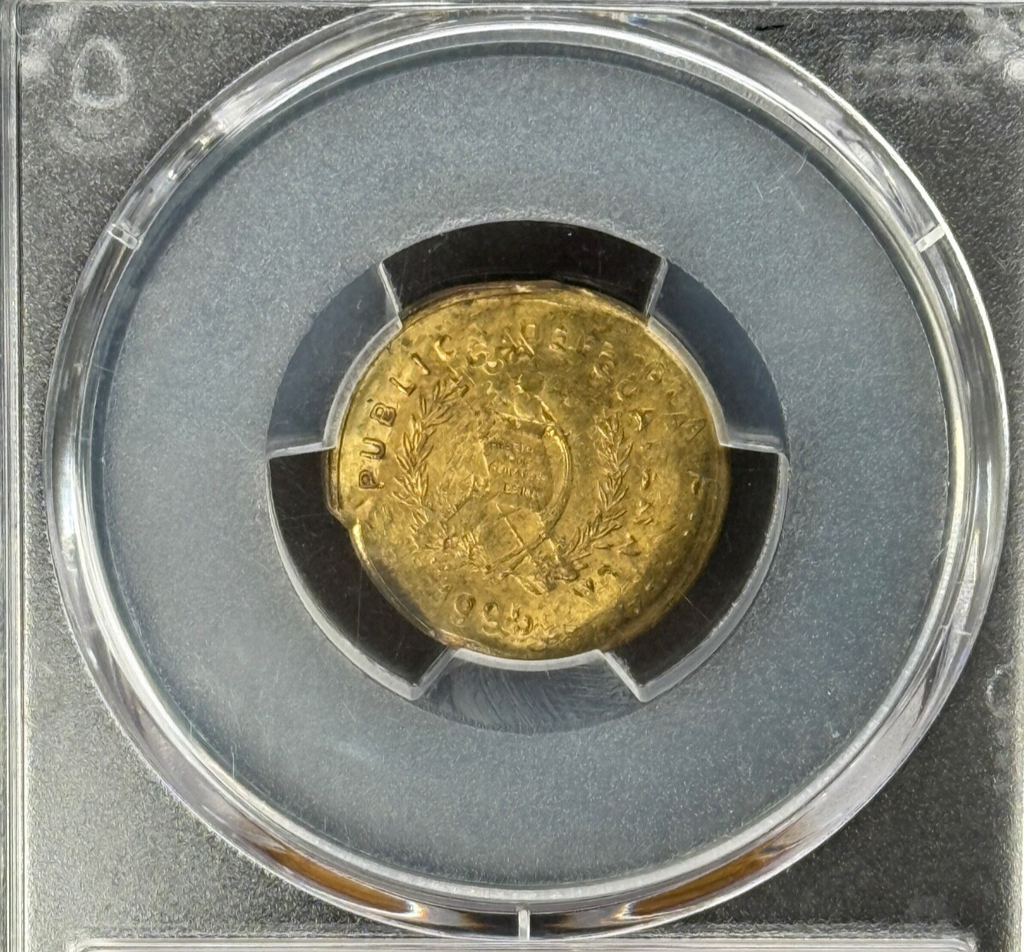 Guatemala - 1 Centavo - 1995 Mint Error Triple Struck With Obv Indent PCGS MS 64