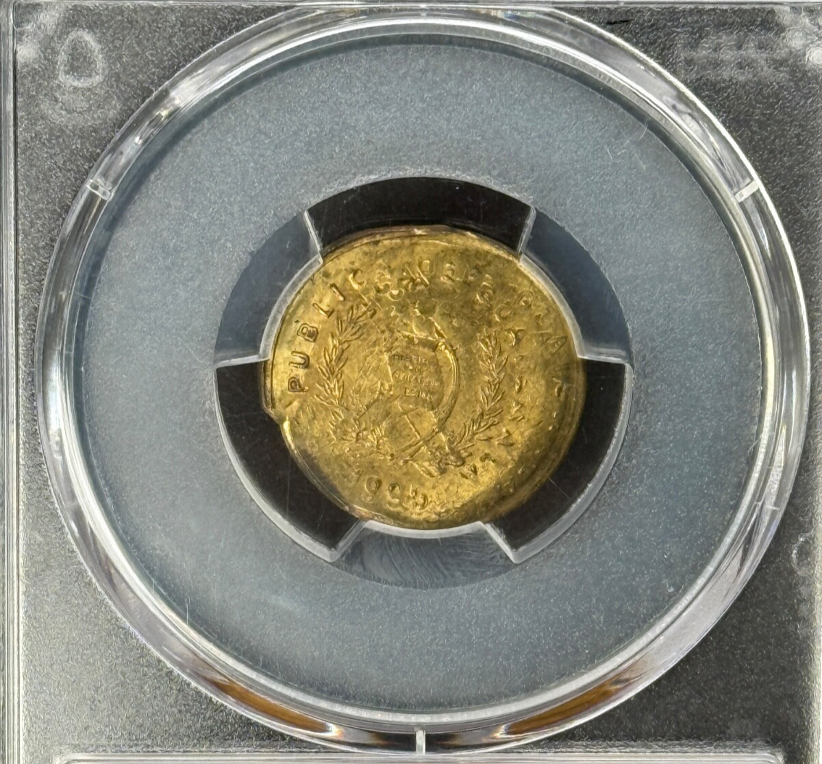 Guatemala - 1 Centavo - 1995 Mint Error Triple Struck With Obv Indent PCGS MS 64