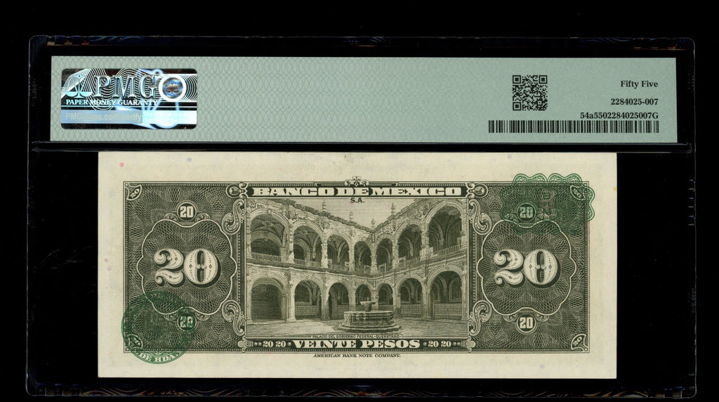 Mexico - 20 Pesos - 1950 - Banco de Mexico - PMG 55 About UNC