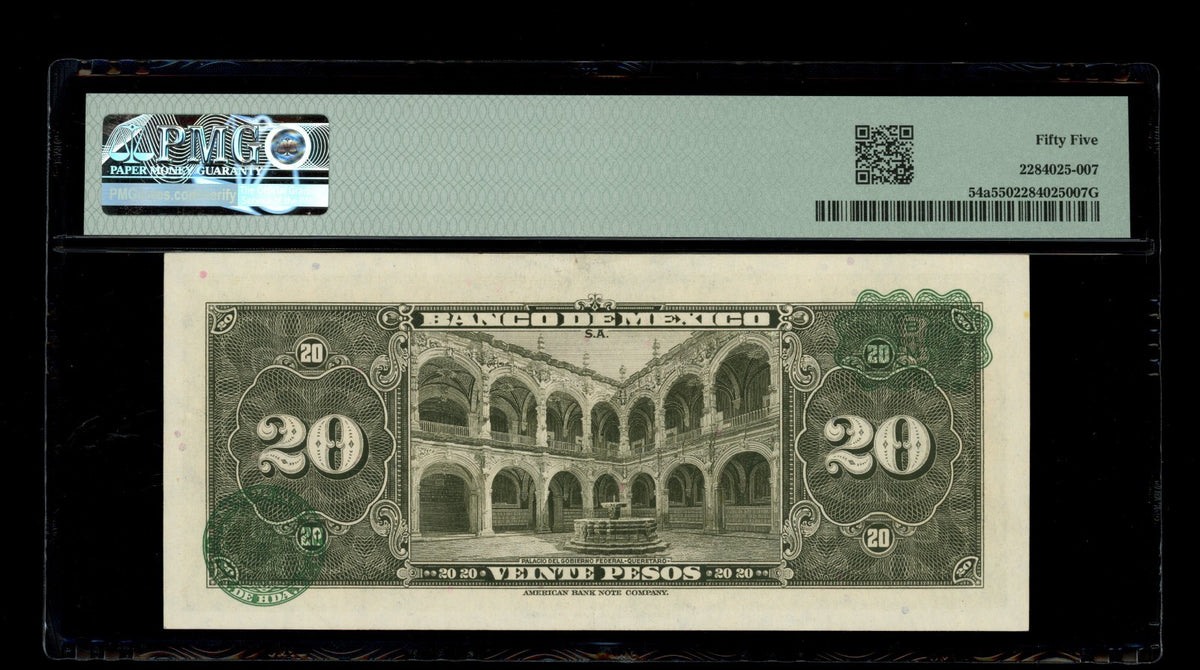 Mexico - 20 Pesos - 1950 - Banco de Mexico - PMG 55 About UNC