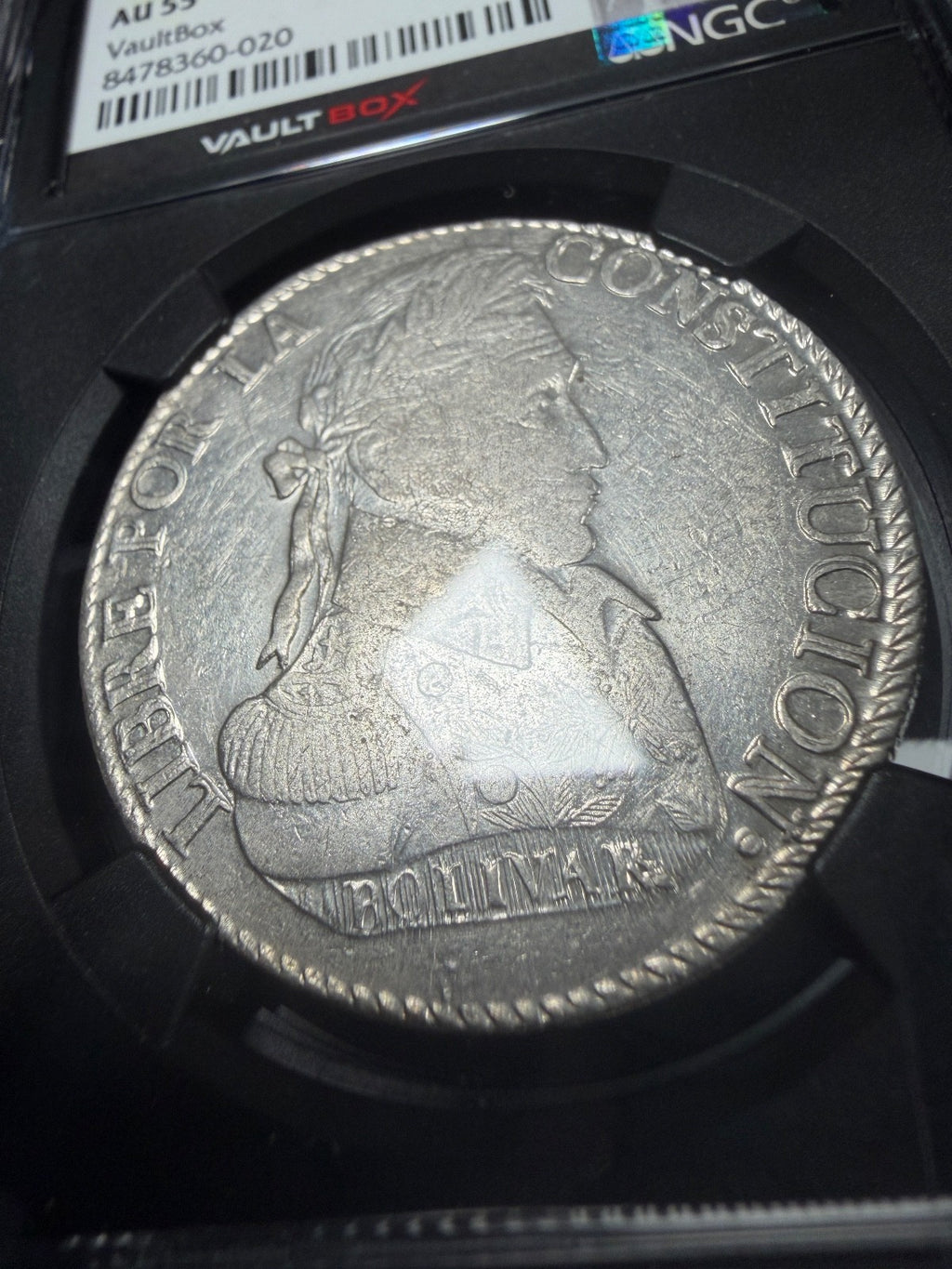Bolivia - 8 Soles - 1831 PTS JL NGC AU 55