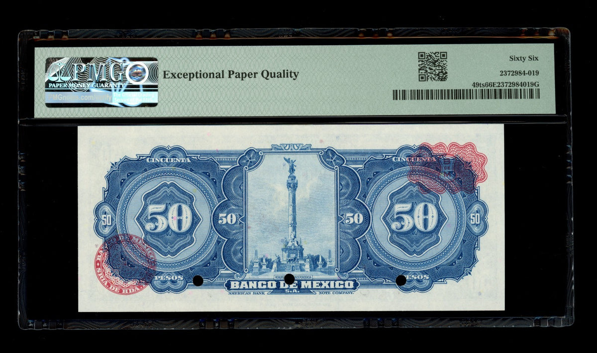 Mexico - 50 Pesos - 1972 Banco de Mexico - SPECIMEN - PMG 66 EPQ Gem UNC