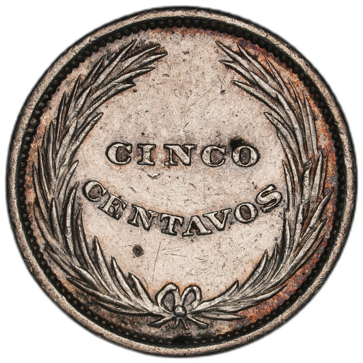El Salvador - 5 Centavos - 1892 - KM#109 - Silver .835 - 0.034 ASW