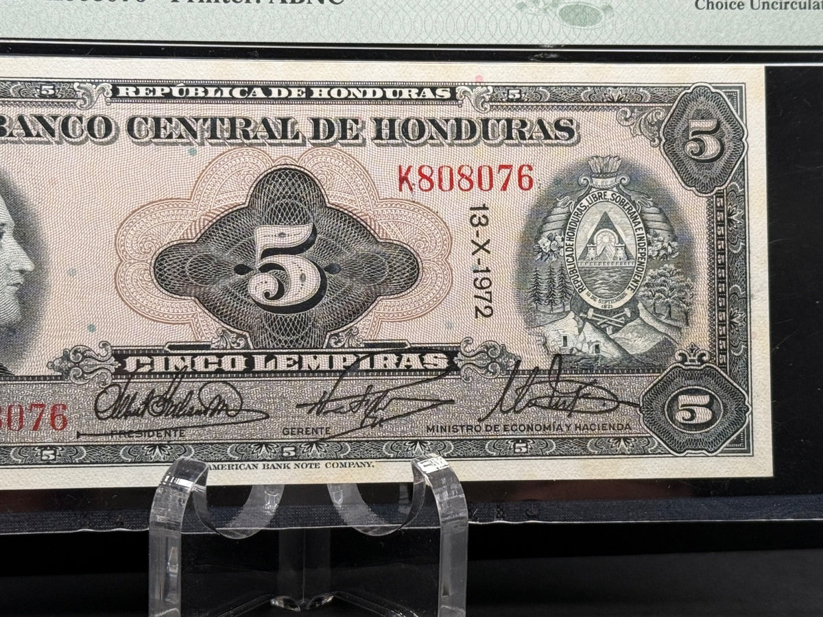 Honduras - 5 Lempiras - 13-X-1972 PMG 64