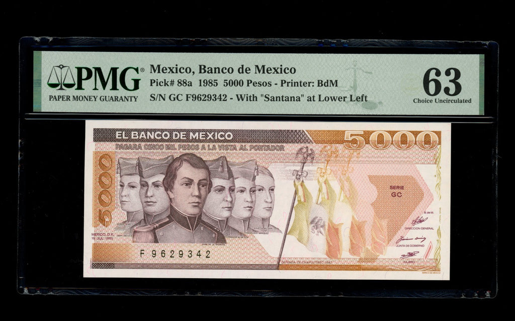 Mexico - 5000 Pesos - 1985 - Banco de Mexico - PMG 63 Choice Uncirculated