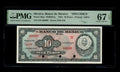 Mexico - 10 Pesos - 1954 Banco de Mexico - SPECIMEN - PMG 67 EPQ Superb Gem UNC
