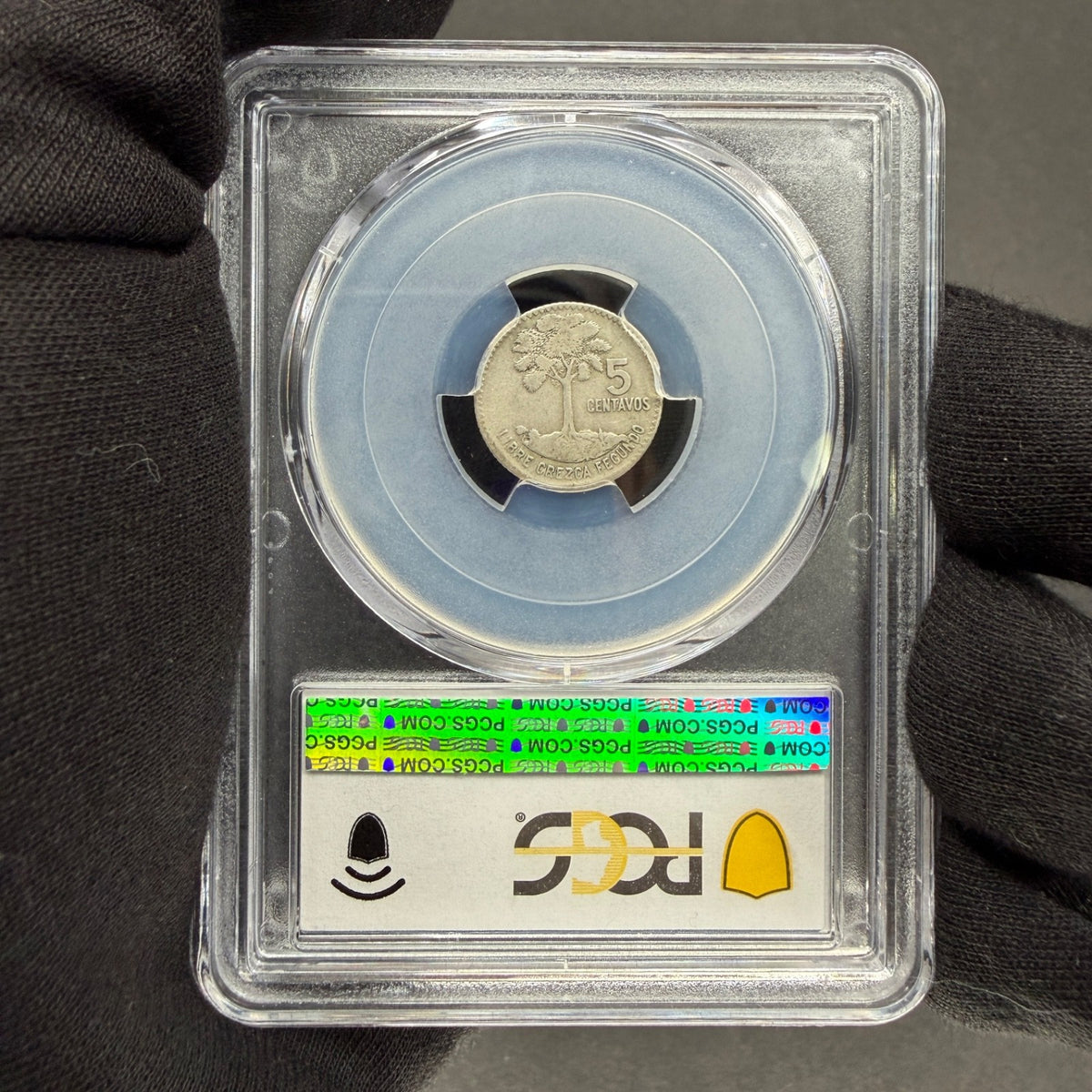 Guatemala - 5 Centavos - 1960 Mint Error Obverse Lamination - PCGS VF 25
