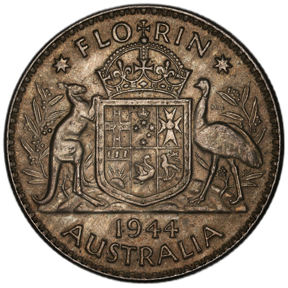 Australia - 1 Florin - 1944 - KM#40 - Silver .925 - 0.336 ASW