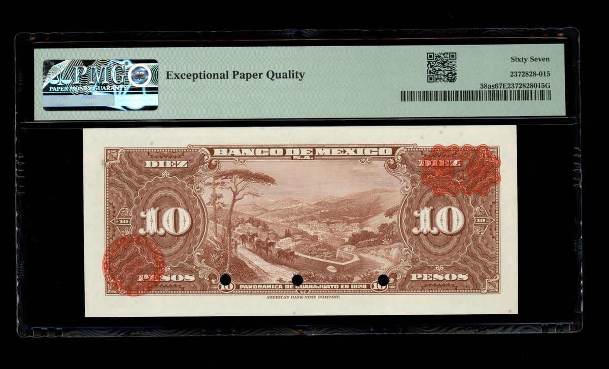 Mexico - 10 Pesos - 1954 Banco de Mexico - SPECIMEN - PMG 67 EPQ Superb Gem UNC
