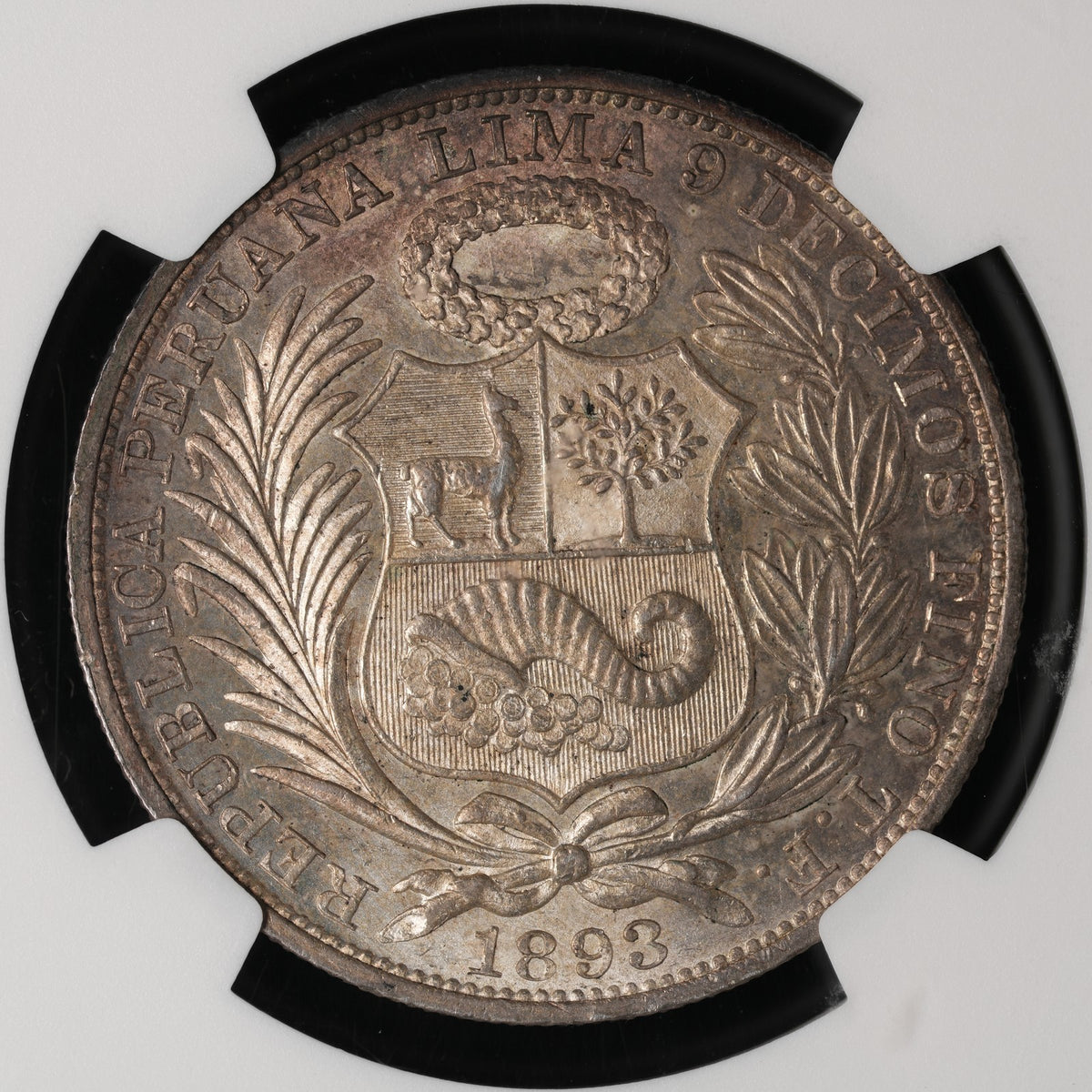 Peru - 1 Sol - 1893 TF - NGC MS 62