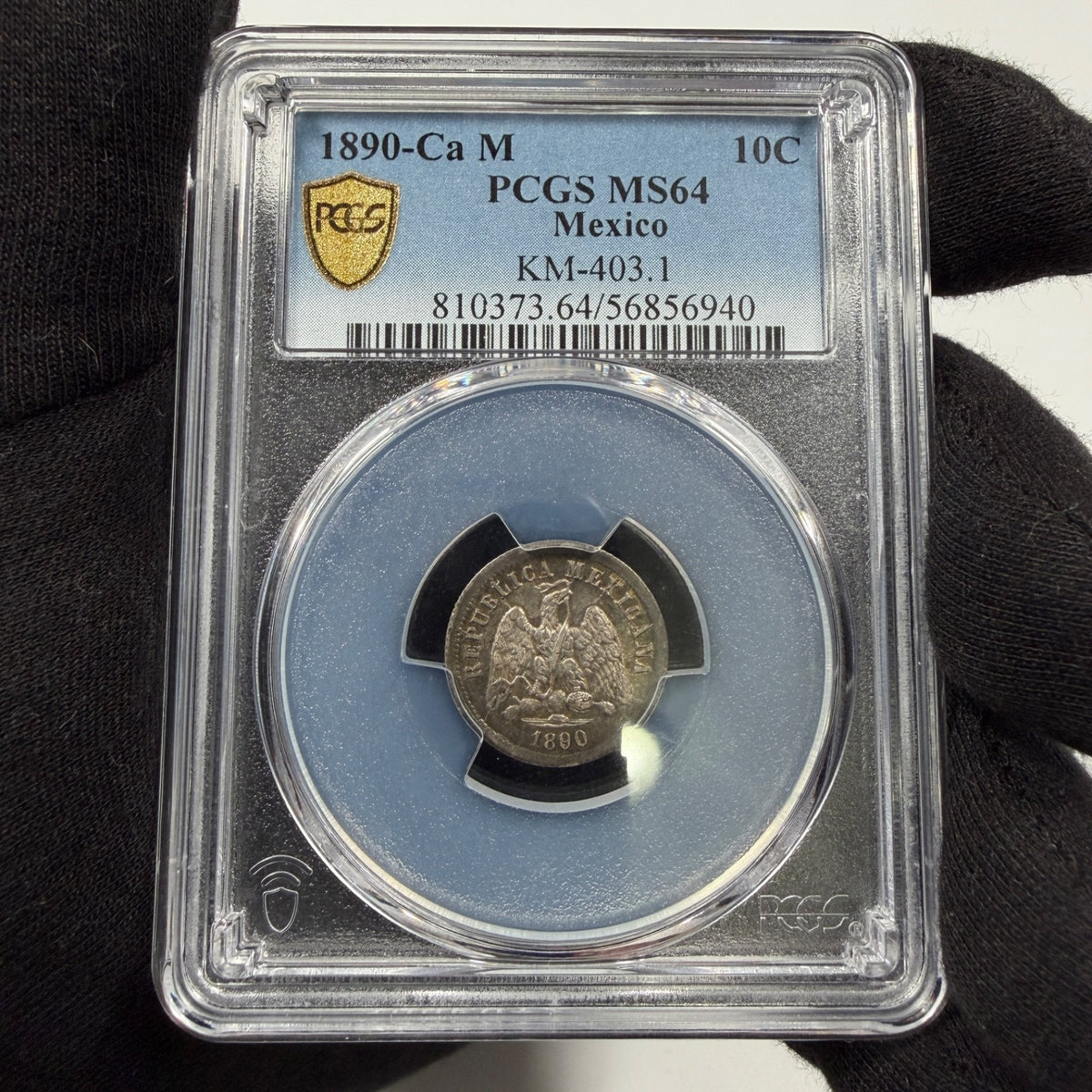 Mexico - 10 Centavos - 1890 Ca M - PCGS MS 64 - Chihuahua Mint - Top Pop 1/0