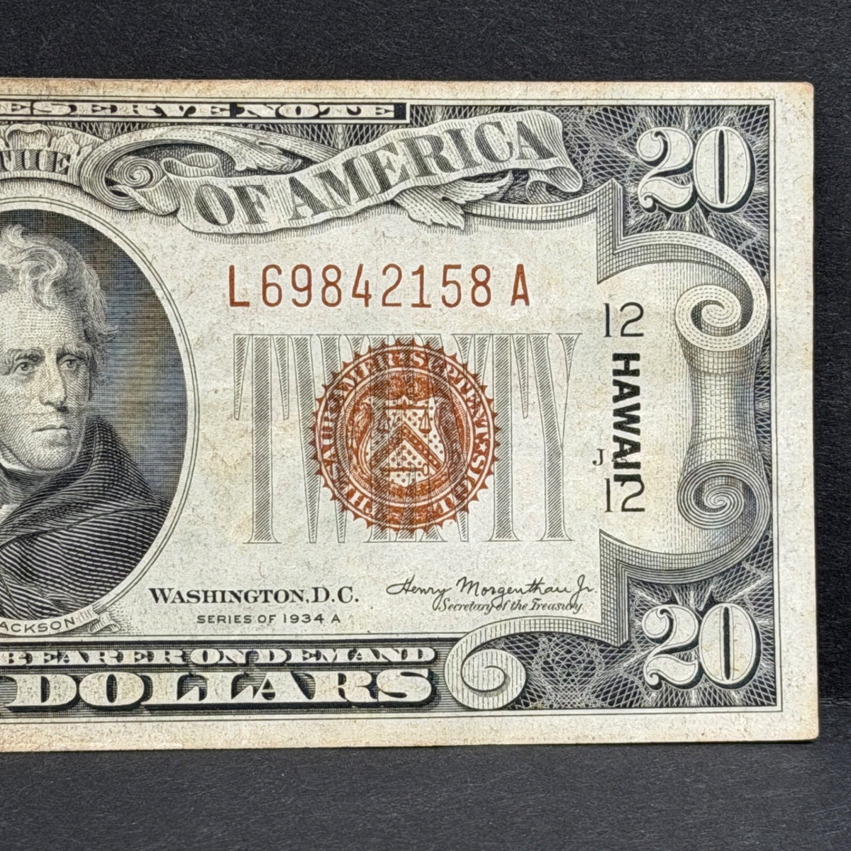 1934A $20 Hawaii Overprint Circulated Note FR#2305