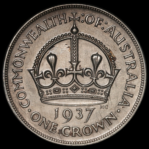 Australia - 1 Crown - 1937 - KM#34 - Silver .925 - 0.841 ASW
