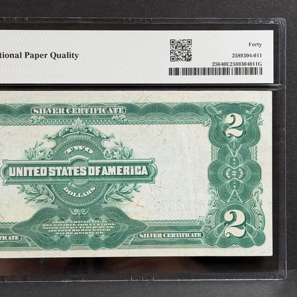 1899 $2 Silver Certificate FR#256 Teehee | Burke PMG XF 40 EPQ
