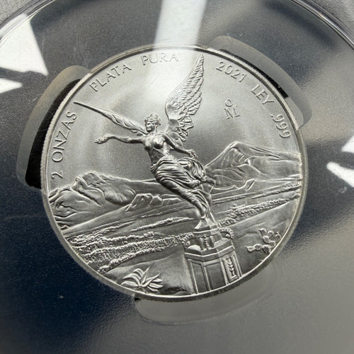 2021 Mo 2 oz Mexican Silver Libertad PCGS MS 70 First Strike .999 Silver