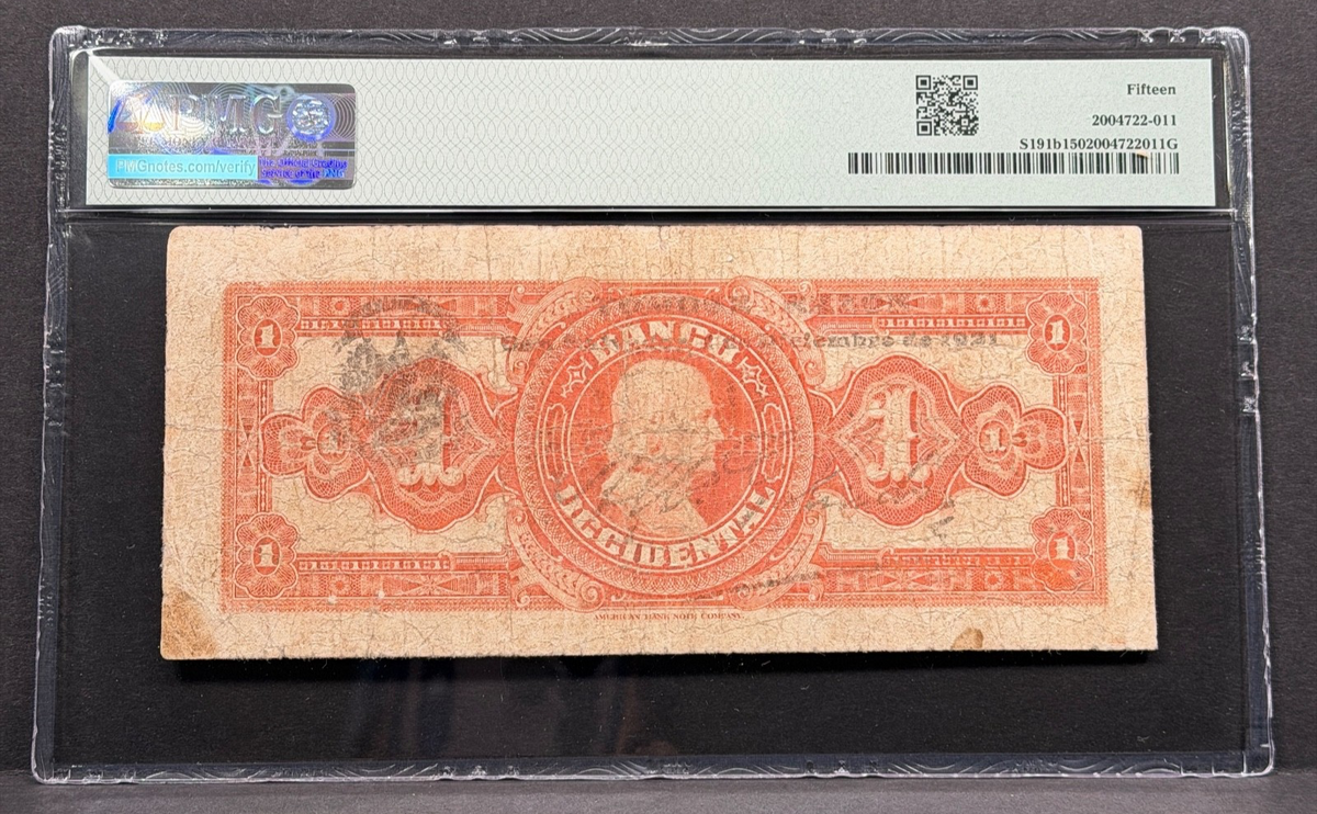 El Salvador - 1 Colon - 1 Mayo 1920 - Banco Occidental - PMG F15