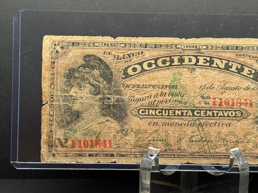 Guatemala - 50 Centavos - 15 Agosto 1900 - Banco Occidente Quezaltenango