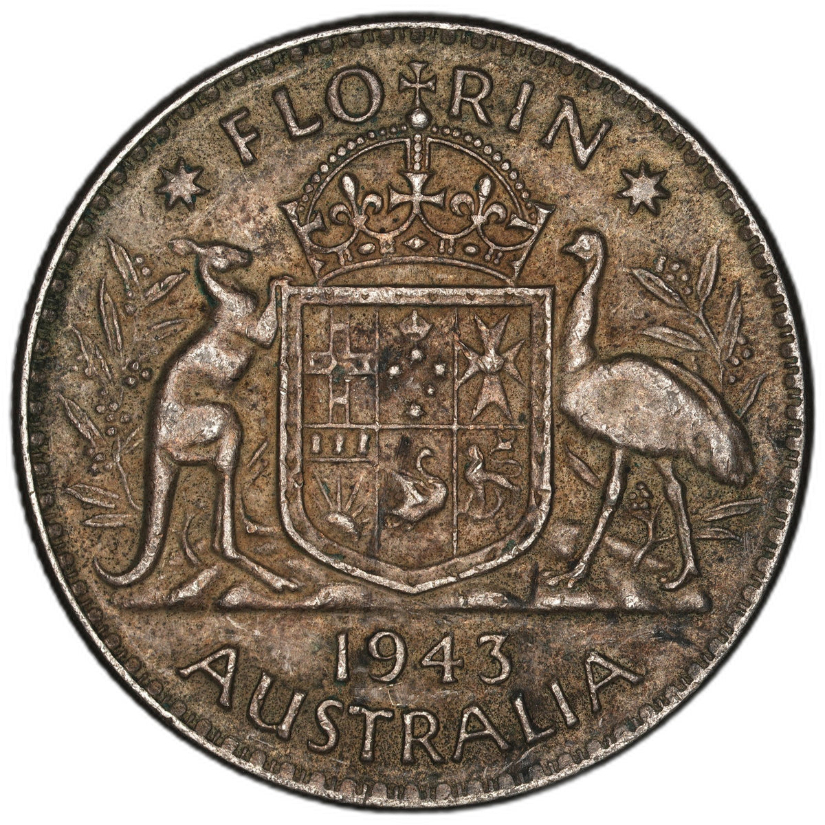 Australia - 1 Florin - 1943 - KM#40 - Silver .925 - 0.336 ASW