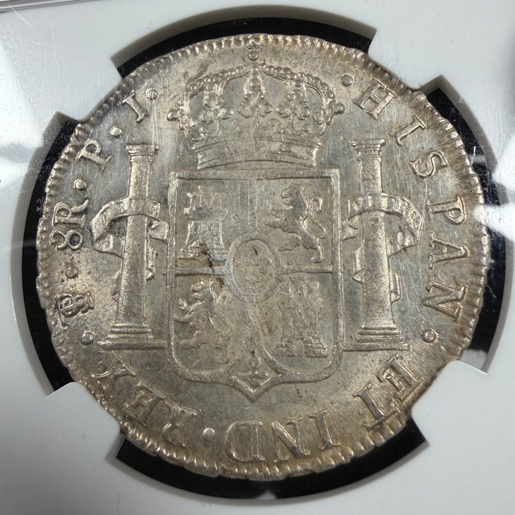Bolivia - 8 Reales - 1821 PTS PJ - Ferdin VII - NGC AU 58