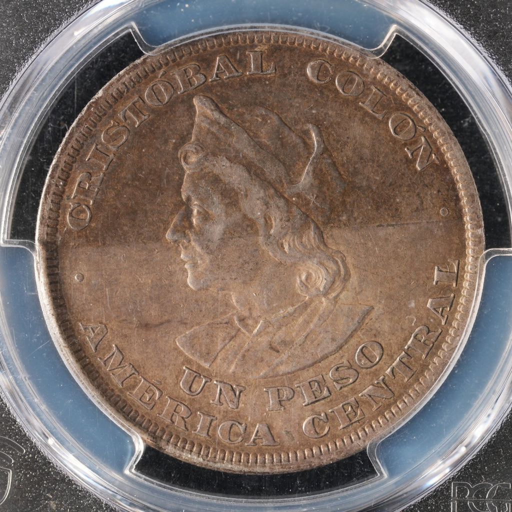 El Salvador - 1 Peso - 1894 Central American Mint - PCGS XF 45