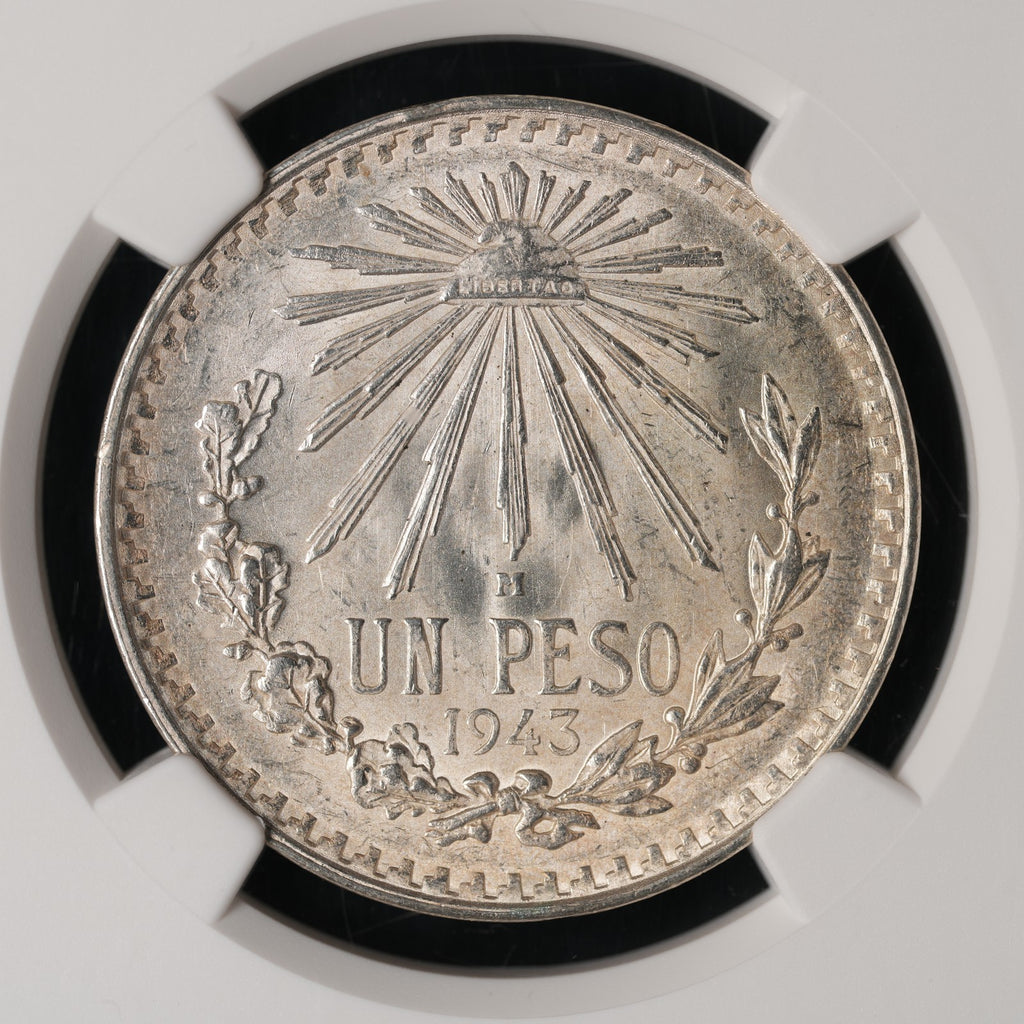 Mexico - 1 Peso - 1943 Mo - NGC MS 64 (129)