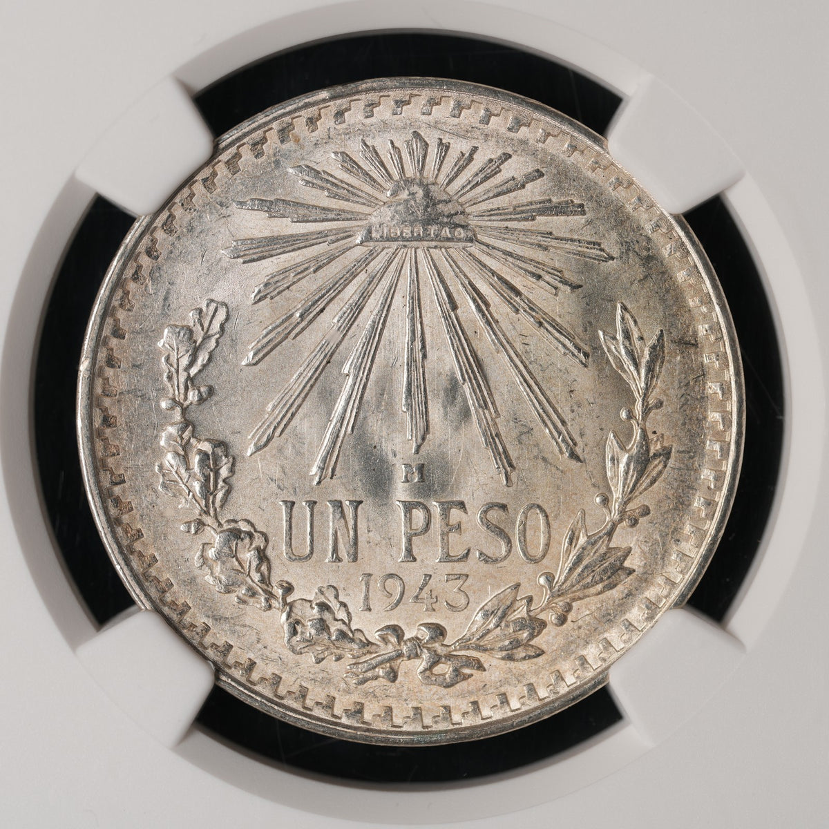 Mexico - 1 Peso - 1943 Mo - NGC MS 64 (129)
