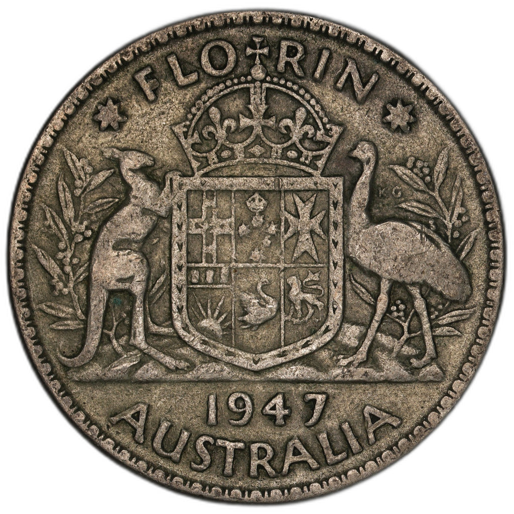 Australia - 1 Florin - 1947 - KM#40a - Silver .500 - 0.182 ASW