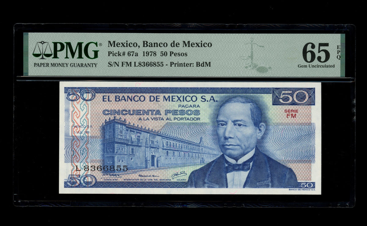 Mexico - 50 Pesos - 1978 - Banco de Mexico - PMG 65 EPQ Gem UNC
