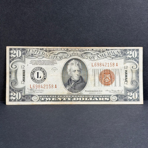 1934A $20 Hawaii Overprint Circulated Note FR#2305