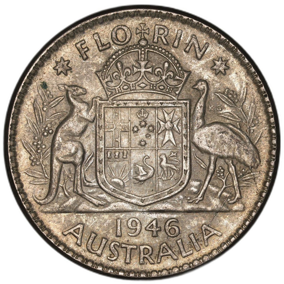 Australia - 1 Florin - 1946 - KM#40a - Silver .500 - 0.182 ASW
