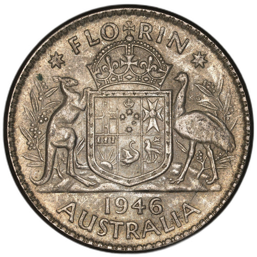 Australia - 1 Florin - 1946 - KM#40a - Silver .500 - 0.182 ASW