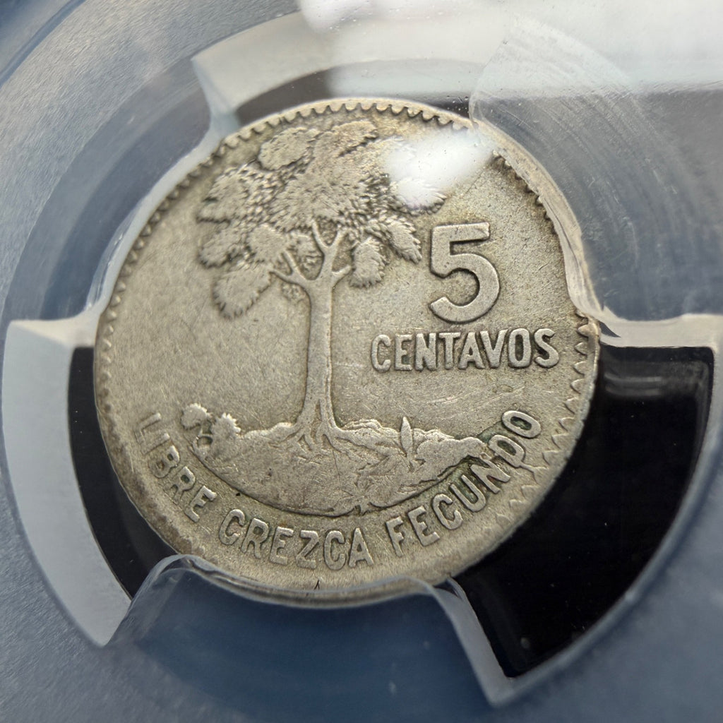 Guatemala - 5 Centavos - 1960 Mint Error Obverse Lamination - PCGS VF 25