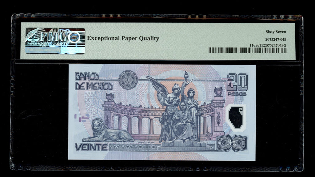 Mexico - 20 Pesos - 2001 - Banco de Mexico - PMG 67 EPQ Superb Gem UNC