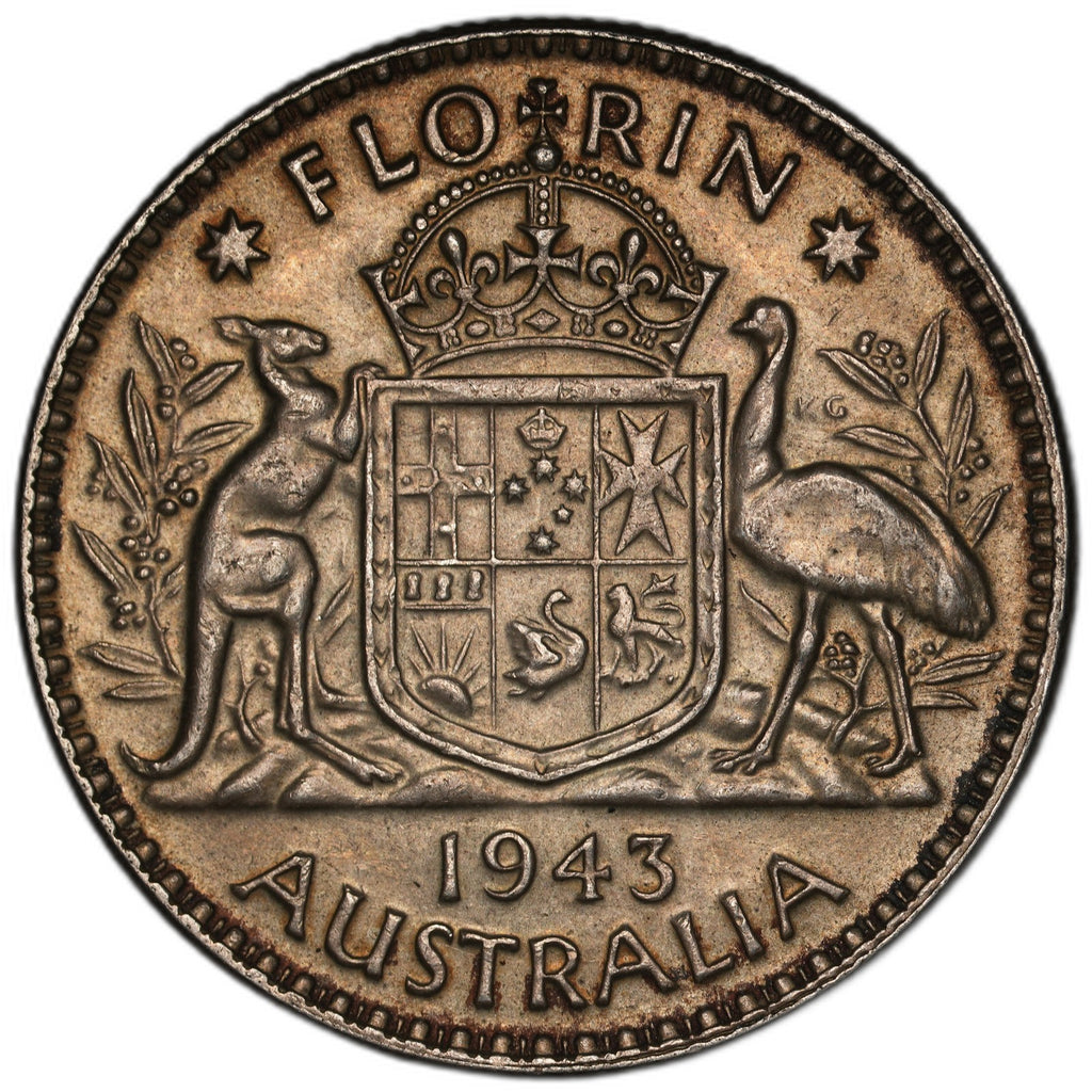 Australia - 1 Florin - 1943 - KM#40 - Silver .925 - 0.336 ASW