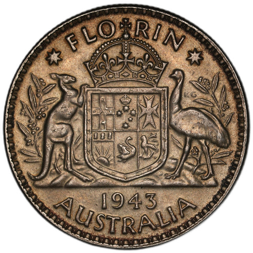 Australia - 1 Florin - 1943 - KM#40 - Silver .925 - 0.336 ASW