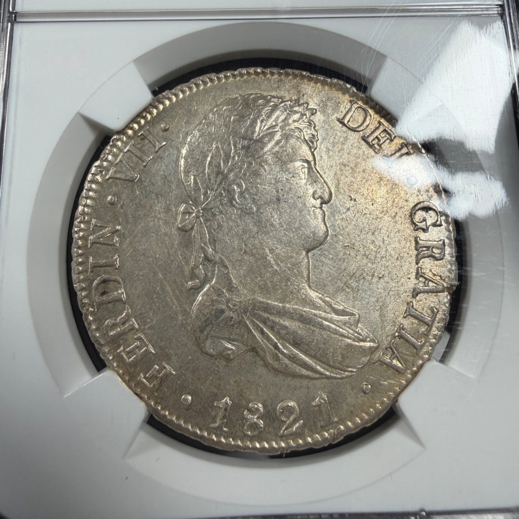 Bolivia - 8 Reales - 1821 PTS PJ - Ferdin VII - NGC AU 58
