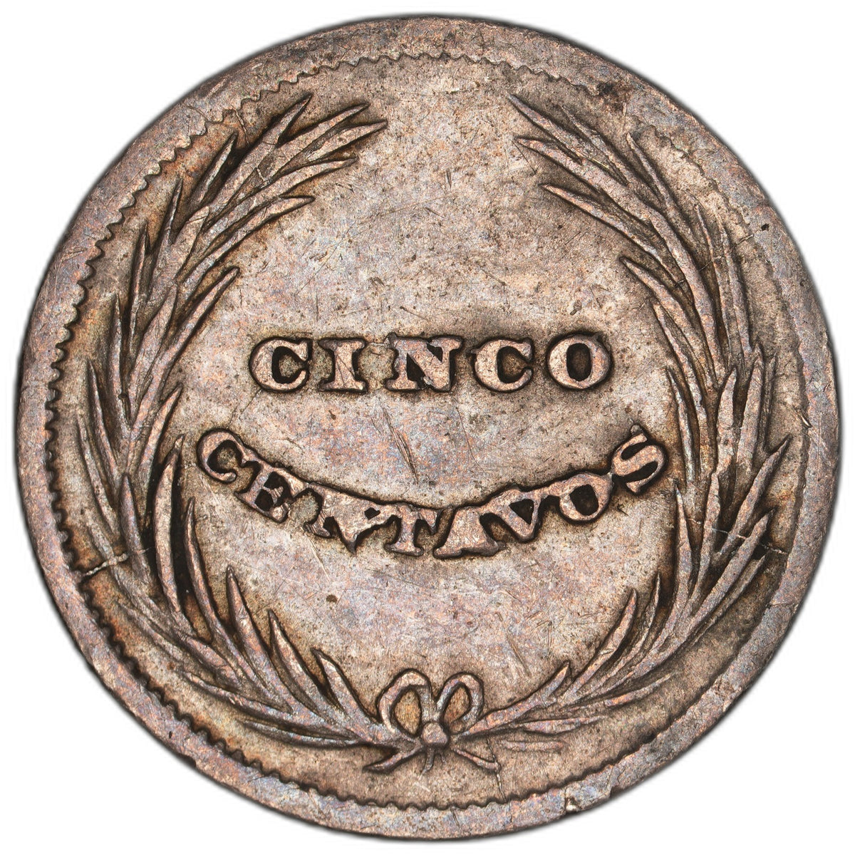El Salvador - 5 Centavos - 1893 - KM#109 - Silver .835 - 0.034 ASW