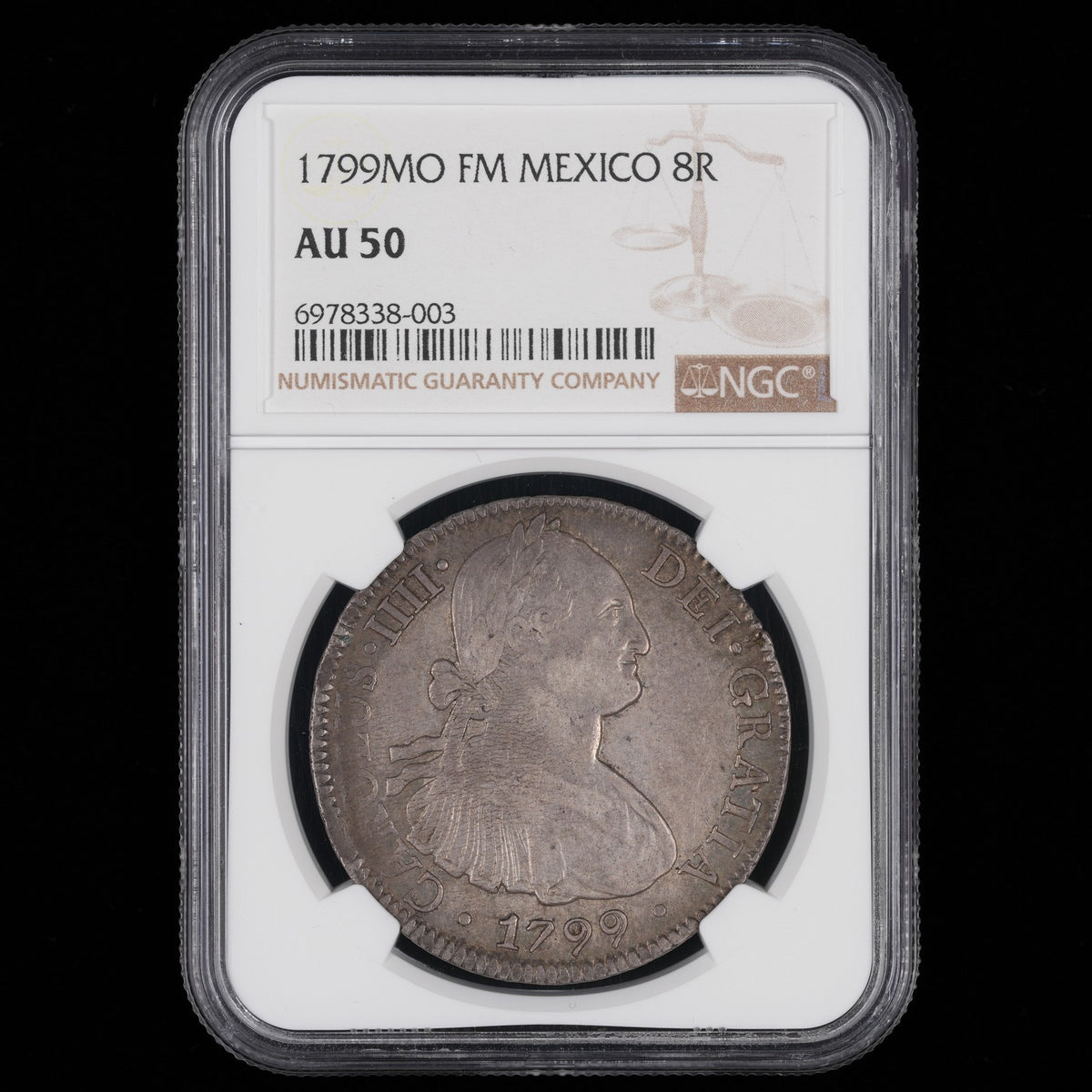 Mexico - 8 Reales - 1799 Mo FM - NGC AU 50 - Carolus IIII