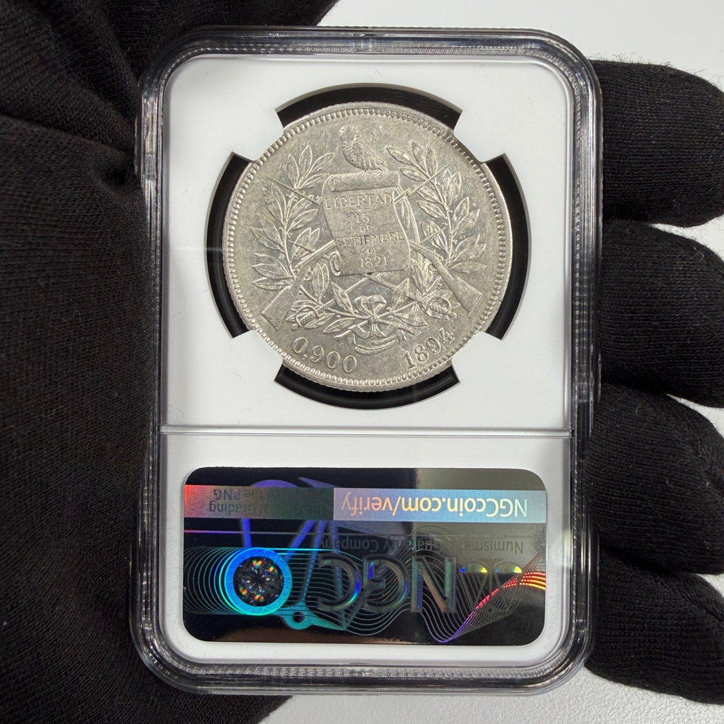 Guatemala - 1 Peso - 1894 - NGC AU 58