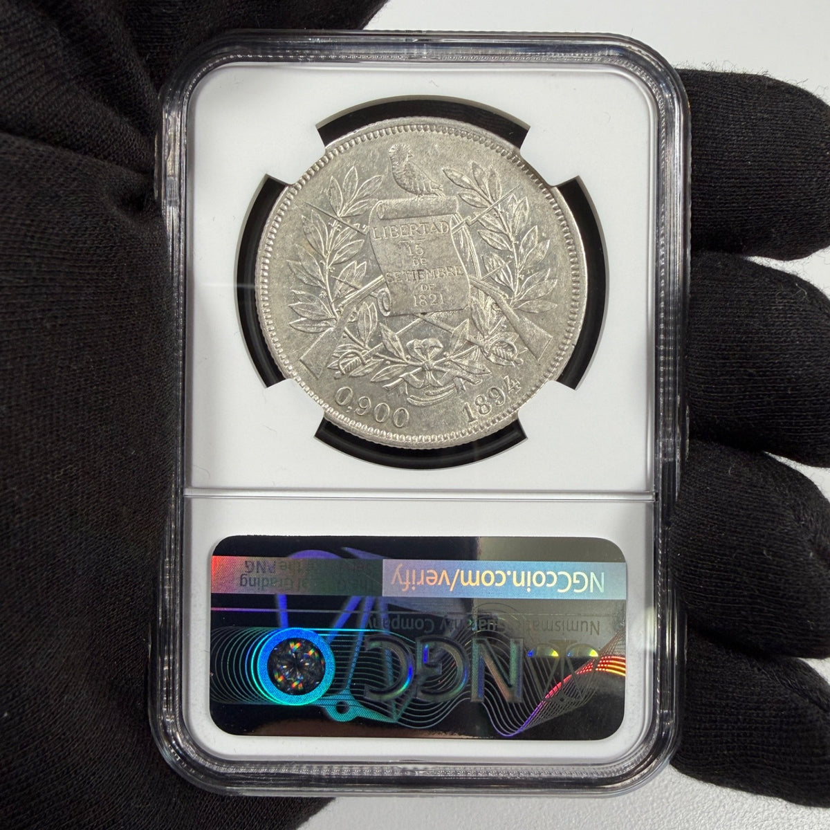 Guatemala - 1 Peso - 1894 - NGC AU 58